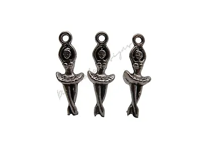 10 Pcs - 25mm Tibetan Silver Ballerina Charms Girls Dance Jewellery Ballet F148 • £1.95