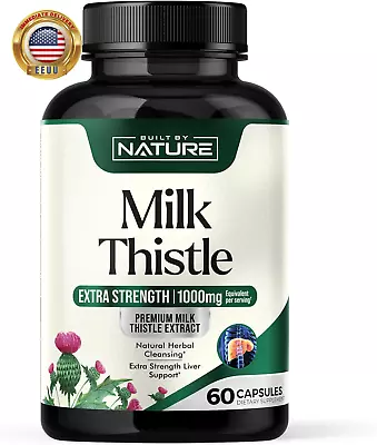 Milk Thistle 1000Mg - Liver Detox Supplement With Silymarin Extract & Dandelion  • $11.76
