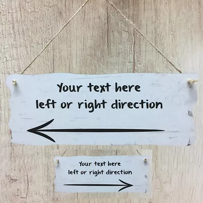 £9.99 • Buy Personalised Direction Sign Bespoke Wedding White Arrow Plaque Indoor Outdoor