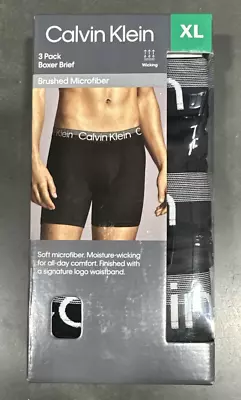 Calvin Klein Men's XL Boxer Briefs Pack Of 3. New In Box! Black • $17.59
