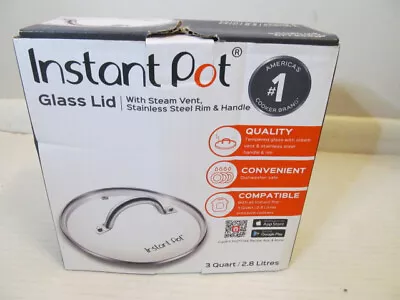 Genuine Instant Pot 3QT Glass Lid With Steam Vent Stainless Steel Rim & Handle • $14.95