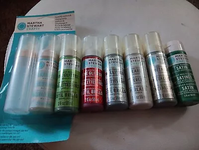 6 Martha Stewart Crafts Glitter Glass Paint & Liquid Fill Red White 2 Oz Rare • $24.99