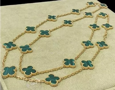 Van Cleef & Arpels 20 Motifs Vintage Alhambra With Malachite Necklace • $13600