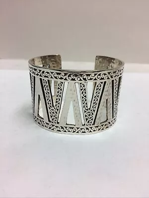 $300 • Buy Lois Hill Sterling Cuff Bracelet Cut Out & Hammered
