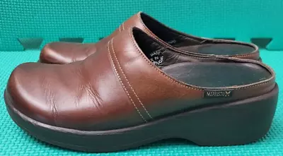 Mephisto Air Reflex Womens Leather Clogs Slip On Comfort Shoes Size US 7 Brown • $34.16