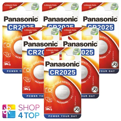 6 Panasonic Cr2025 Lithium Battery 3v Cell Coin Button 1bl Blister Exp 2030 New • £4.89