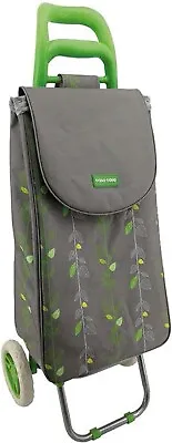 £21.99 • Buy Natural Leaves 45L Foldable Shopping Trolley Cart Elegant 2 Wheels Grocery Bag