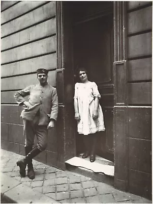 Eugene Atget - Maison Close (circa 1916) Soldier & Prostitute - 17  X 22  Print • $79.99