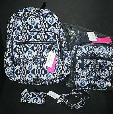 VERA BRADLEY IKAT ISLAND Iconic CAMPUS  DELUXE Large Lunch LANYARD  ZIP ID NWT • $96