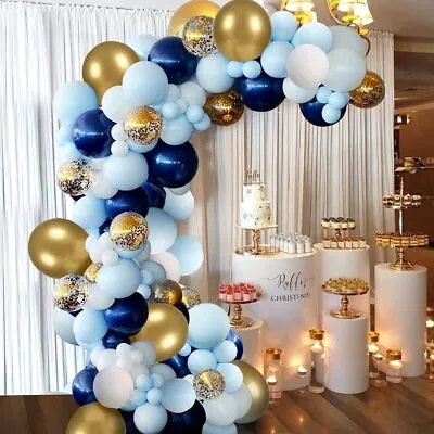 $14.99 • Buy Balloons Garland Boys Baby Shower Wedding Birthday Decor Blue Balloons Arch Kit