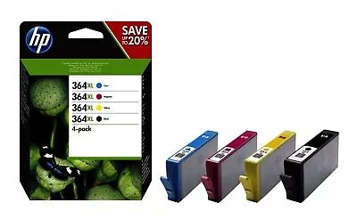 Genuine HP 364XL Black Cyan Magenta Yellow Ink Cartridges -N9J74AE FREE DELIVERY • £34.99