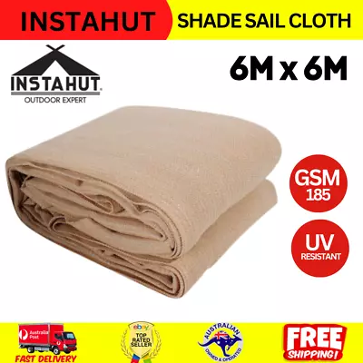 Instahut 6x6m Square Heavy Duty Shade Sail Cloth Heavy Duty Sand Sun Canopy • $90.13
