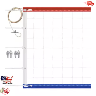 Volleyball Net With Aircraft Steel Cable Heavy Duty Upgraded Indoor Outdoor 32x3 • $62.52