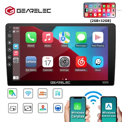Android 11 Car Stereo Radio 9'' Touchscreen Carplay Bluetooth MP5 Player 2+32GB • £46.99