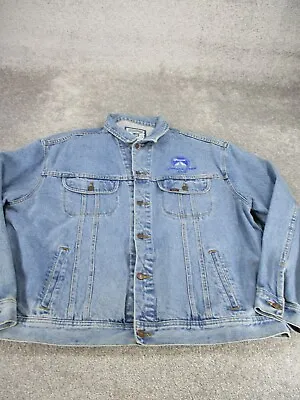Vintage Lee Jacket Mens 2Xl Blue Denim Trucker Button Up • $20.99