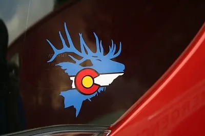 Colorado State Flag Elk Head Die-Cut Sticker • $4