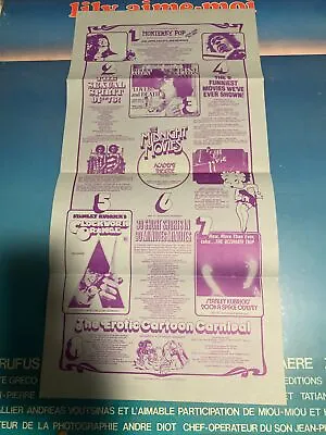 Vintage Midnight Movies Poster / Promo / Monterey Pop / Stanley Kubrick’s 2001 • $50