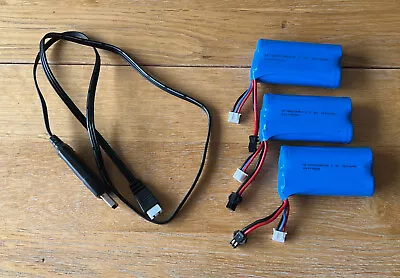 3x 1500mAh 7.4V 2S Lipo Batteries & USB Charger For Skytech H101 RC Racing Boat • £30