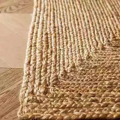 Runner Rug 100% Natural Jute Braided Handmade Carpet Rustic Modern Look Area Rug • £25.60