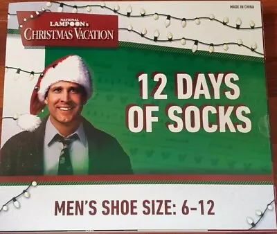 National Lampoon's Christmas Vacation 12 Days Of Socks Mens 6-12 Griswold • $24.95