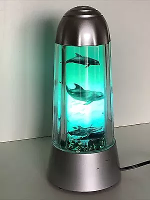Vintage 1994 Rabbit Tanaka Lighted Rotating Undersea Dolphin Table Lamp Tested! • $49.99