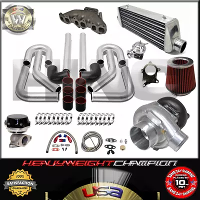 Turbo Kit T3/T4 For GOLF GTI JETTA PASSAT VR6 2.8 12V FMIC PK WG BOV Manifold BK • $683.50