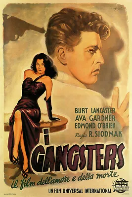 I Gangsters The Killers Burt Landcaster Italian Vintage Movie Poster • $17.99