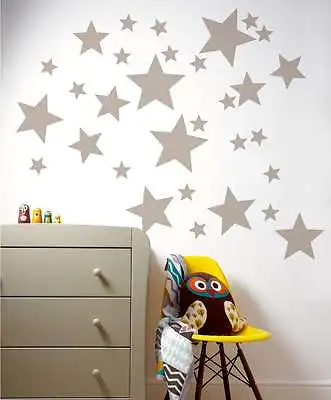 Mixed Size Stars Wall Stickers Kid Decal Art Nursery Bedroom Vinyl Decoration • £0.99