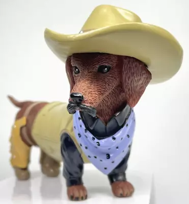 Dachshund Figurine Hamilton Collection Spurs N Fur Cowboy Wiener Dog Doxie  • £34.74