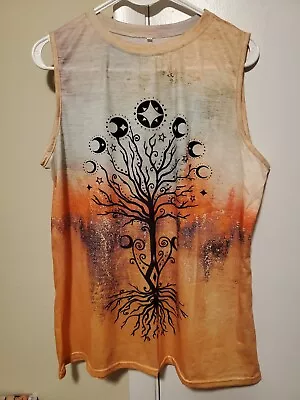 Tank Top. Tree Of Life With Phases Of The Moon Design.  XXL (Size 14) Junior  • $8