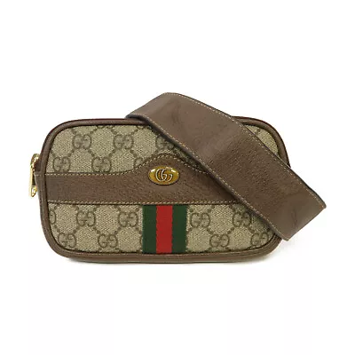 GUCCI GG GHW Ophidia Waist Bag Coated Canvas Brown • $450