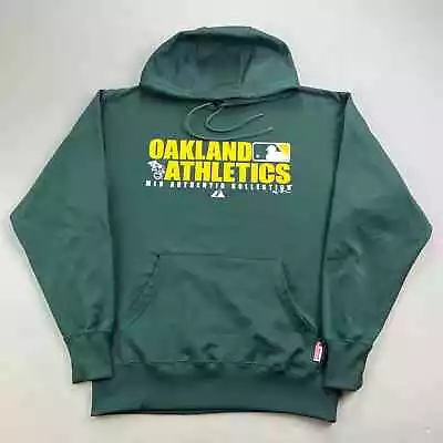 Oakland Athletics Hoodie Sweatshirt Adult Medium Green Majestic MLB Therma Base • $15.59