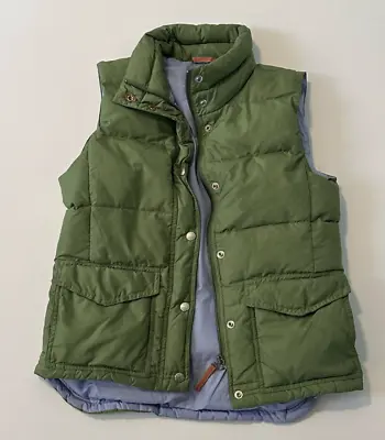 J Crew Womens Down Water Fowl Filled Puffer Vest Green Blue Size XSmall • $19.99