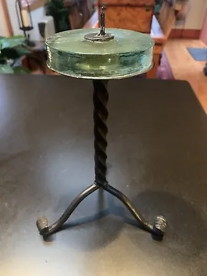 Vintage Mexican Wrought Iron Table Top Candle Holder  • $25