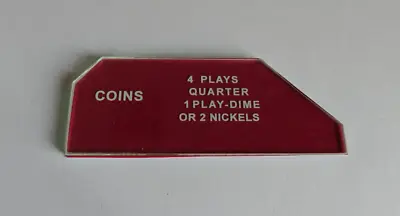 New Seeburg 3W1 Wallbox Coin Entry Glass 4 Plays Quarter 1 Play Dime 2 Nickels • $15