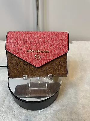 NWT Michael Kors Jet Set Charm Dahlia Multi Med Envelope Trifold Wallet • $80