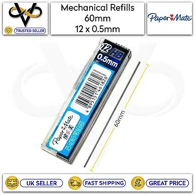 £1.95 • Buy Paper Mate Mechanical Lead Refills 0.5mm HB Pack Of 12