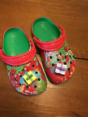 Disney Mickey Mouse & Friends Crocs Christmas Holiday Clogs For Kids SZ 9 • $10