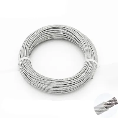 £1.19 • Buy Stainless Steel Wire Rope Cable PVC Plastic Coated 1mm 2mm 3mm 4mm 5mm 6mm 8mm
