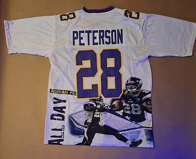 Adrian Peterson With Artwork On Back Un-Signed Pro Style Football Jersey Size XL • $19.99