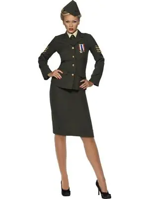 Ladies Fancy Dress Outfit 1940's Wartime Officer Costume Military • £39.99