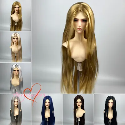 1/6 1/4 1/3 Uncle BJD Wig Long Doll Hair Soft Milk Fiber Center Parting 7 Colors • $18