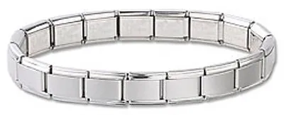 18 Links Starter Italian Charm Bracelet Matte Stainless Steel 3 Free Links New • $10.99