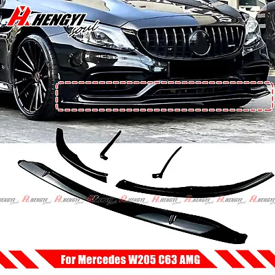 For 15-21 Mercedes Benz W205 C63 Amg Edition 1 Style Front Bumper Lip Gloss Blk • $76.99