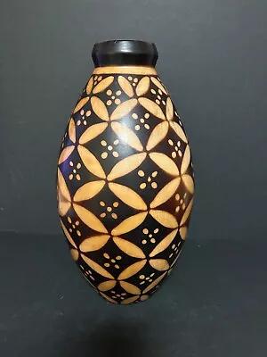 Vntg. Handmade Segundo Carmen Chulucanas Peru Clay Pottery Vase Signed 14 1/2  • $60