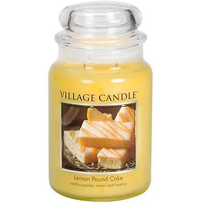 Village Candle Lemon Pound Cake Large Glass Apothecary Jar Scented Candle 2... • $27.86