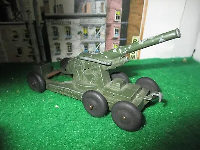 Vintage Tootsietoy Green 6 Wheel Anti-Aircraft Metal Cannon~4  LONG • $17.99