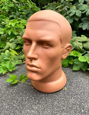 Head Male Face Model Mannequin Stand European Form Man Display Beige Plastic • $19.99