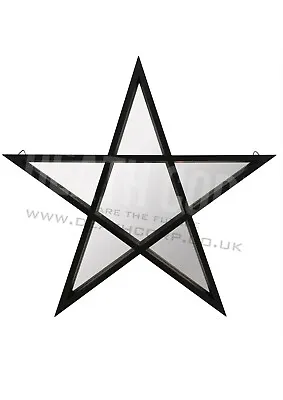 £20 • Buy Goff Goff Black Framed Pentagram Shaped Wall Hanging Mirror Pagan Wiccan Gothic