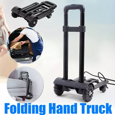 Portable Folding Hand Truck Trolley Lightweight Iron Sack Cart Into Backpack • £15.99